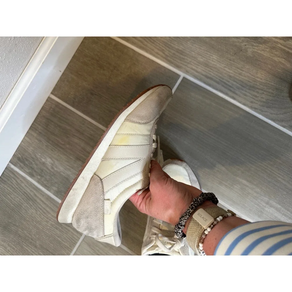 Kizik Milan Hands-Free Sneakers Womens 8 Eggshell‎ Ivory Suede Nylon